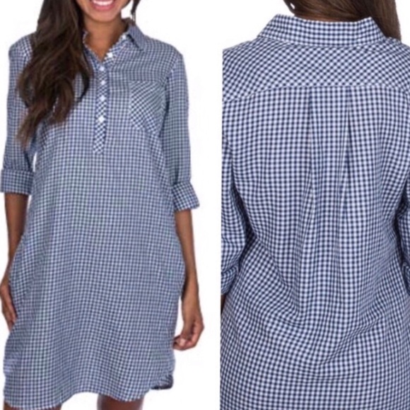 Lauren James Gingham Shirt Dress. NWT. Size M. - Picture 2 of 6